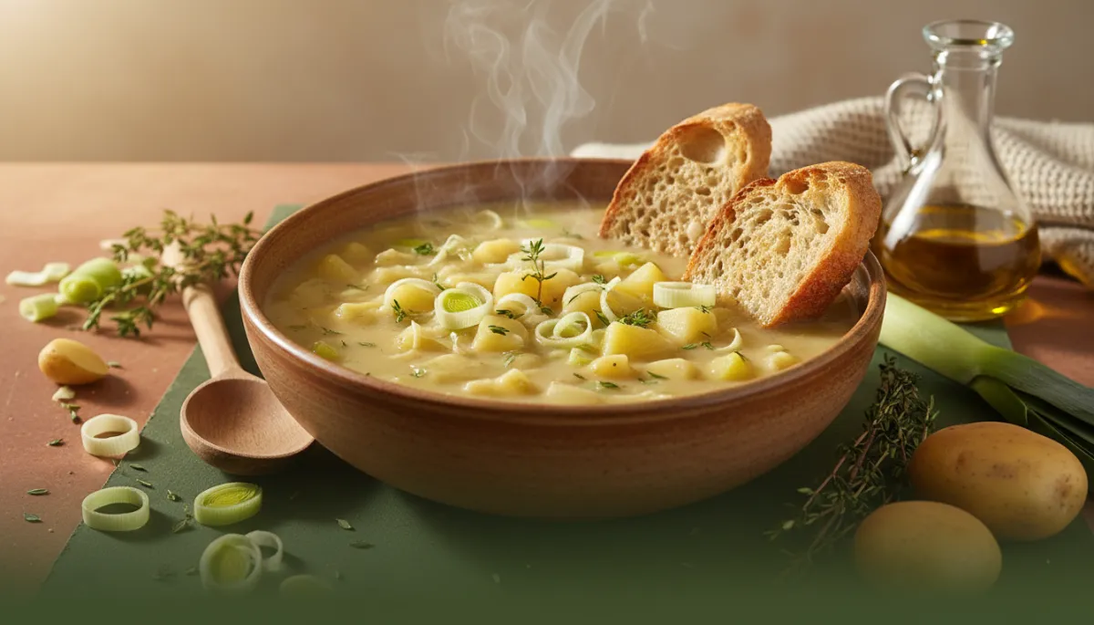 Stevige Hollandse Aardappelsoep met Prei en Tijm