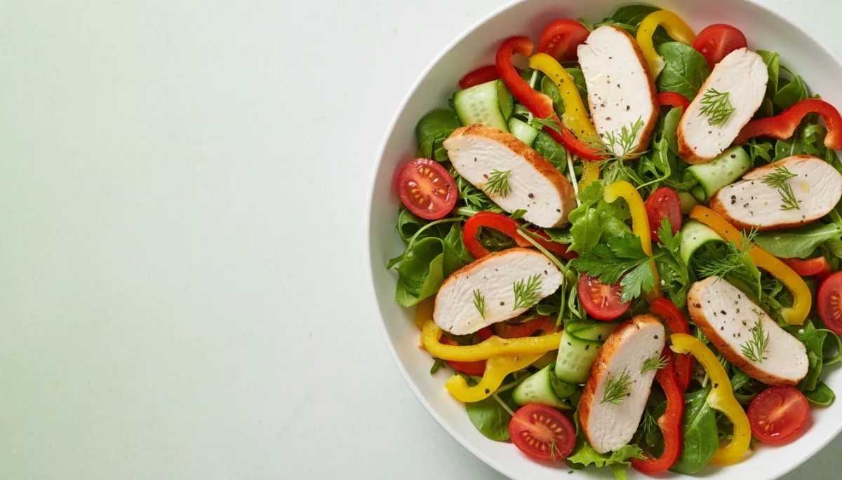 Frisse Salade met Gerookte Kip en Groenten