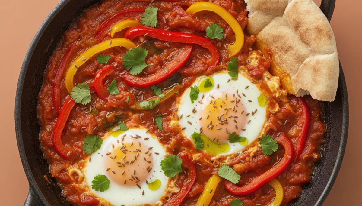 Midden-Oosterse Eieren in Pittige Tomatensaus