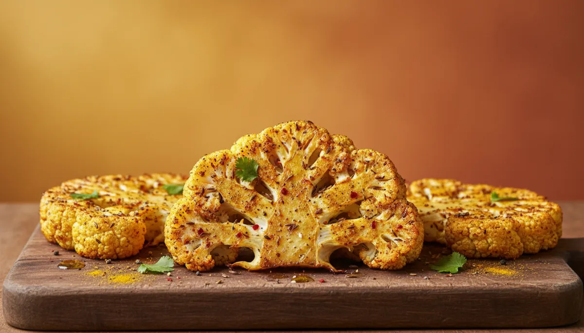 Knapperige Bloemkoolsteaks met Kurkuma en Komijn
