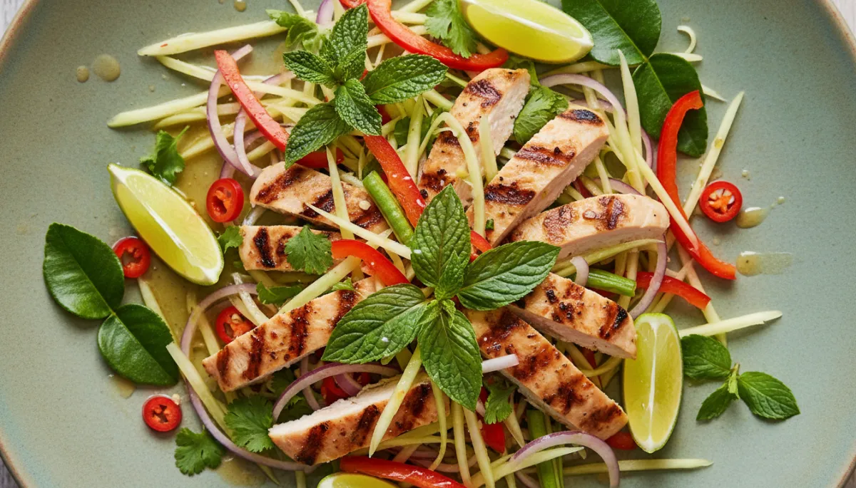 Pittige Thaise Salade met Kip en Limoendressing
