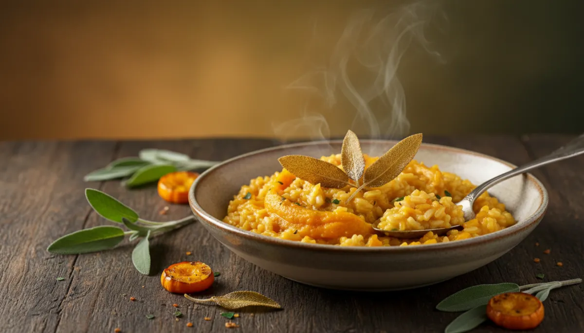 Romige Risotto met Pompoen en Salieblaadjes