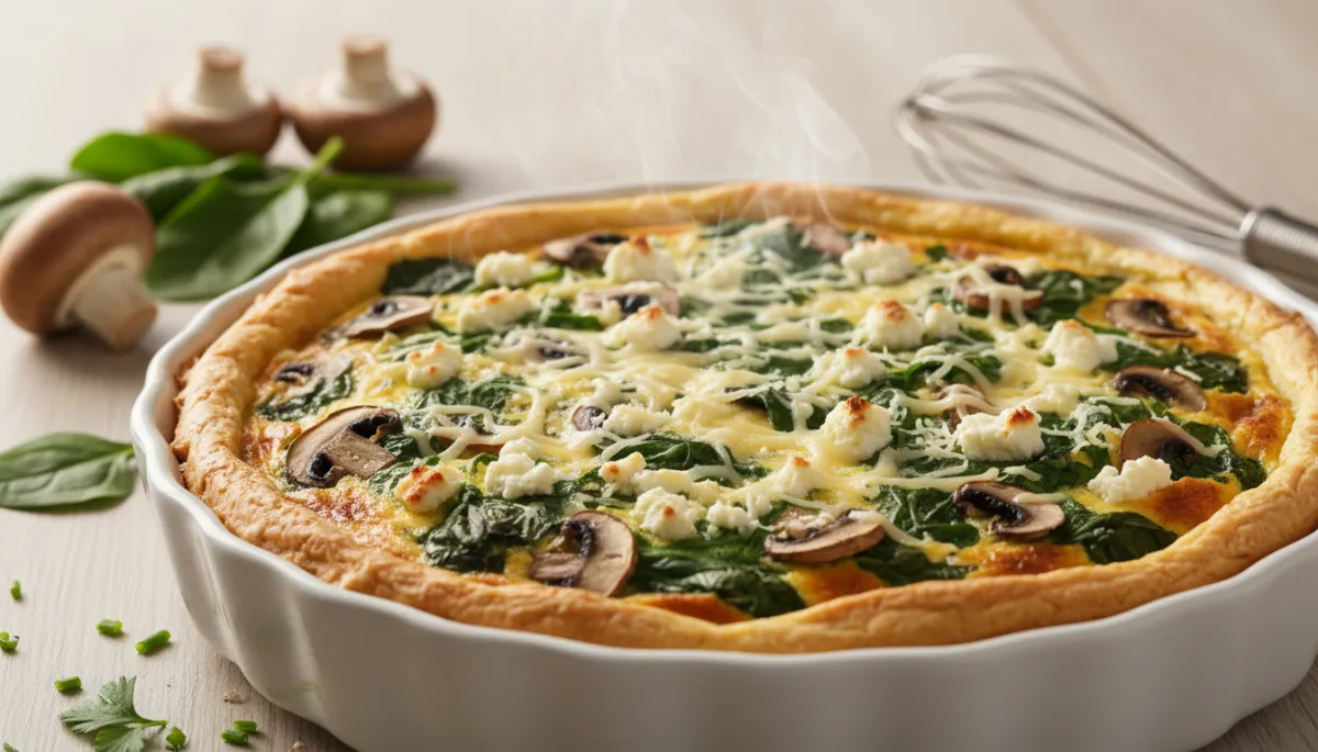 Lichte Quiche: Spinazie, Champignons & Kaas