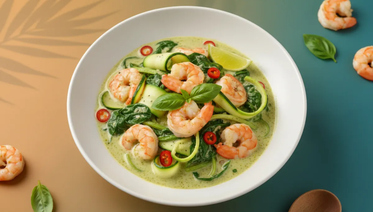 Romige Groene Curry met Garnalen en Kokosmelk