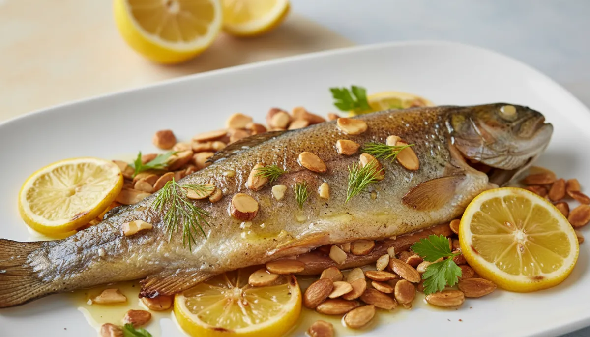 Forelfilet in Ghee met Amandelen & Citroen