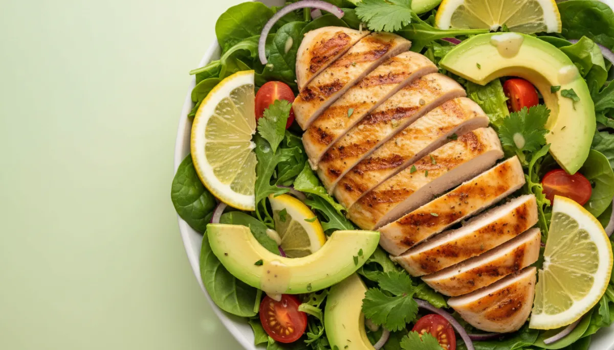 Frisse Salade met Gegrilde Kip en Avocado