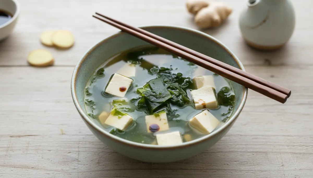 Lichte Japanse Soep met Wakame en Tofu