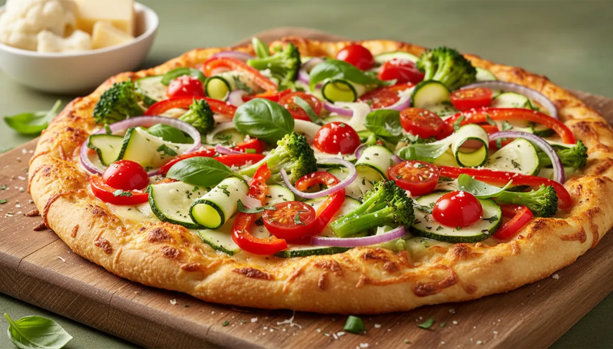 Koolhydraatarme Pizza met Bloemkoolbodem