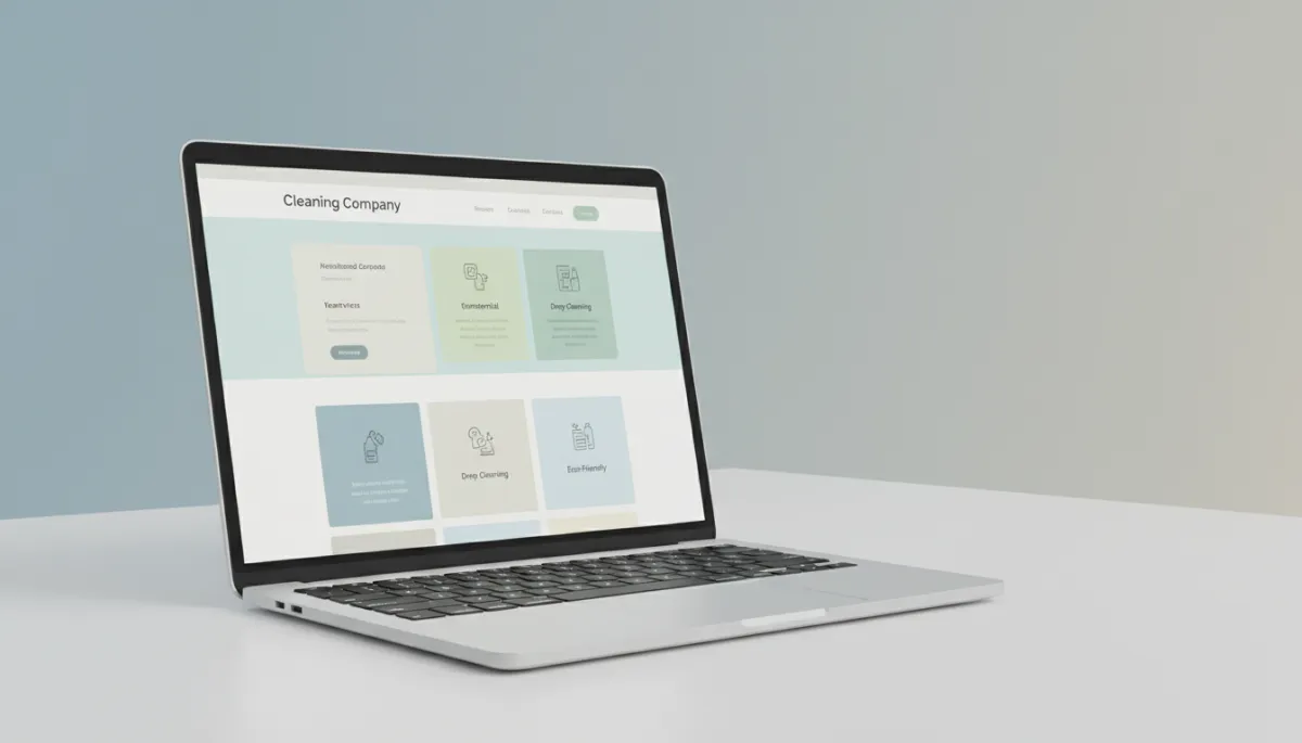 Conception d'un site web moderne pour une entreprise de nettoyage sur ordinateur portable