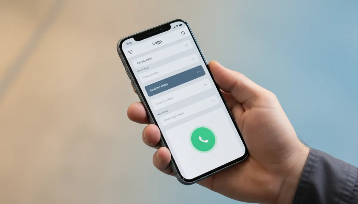 Gros bouton d’appel vert sur site mobile d’artisan technique au Luxembourg