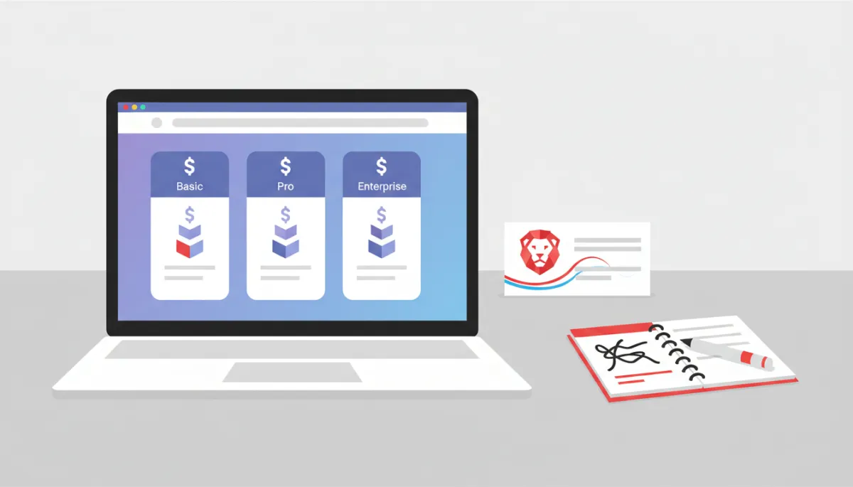 Ordinateur affichant une page de tarifs de création de sites web clairs et détaillés