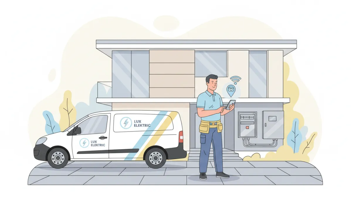Artisan luxembourgeois prenant des photos de chantier pour Google Business Profile