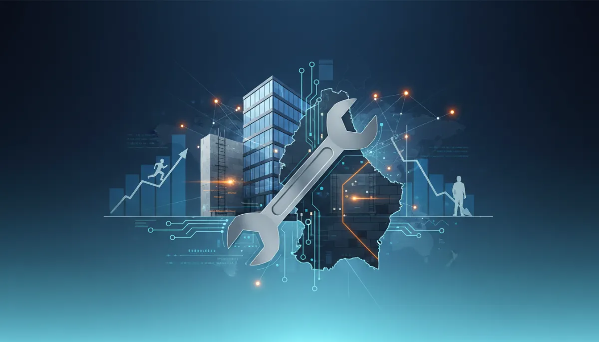 Luxembourg construction site with digital marketing elements