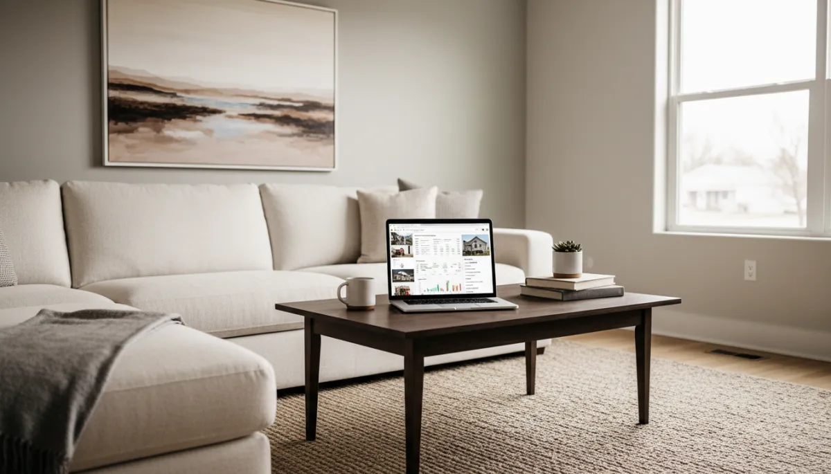 Neutral-toned Cody WY rental interior managed remotely using a property management platform