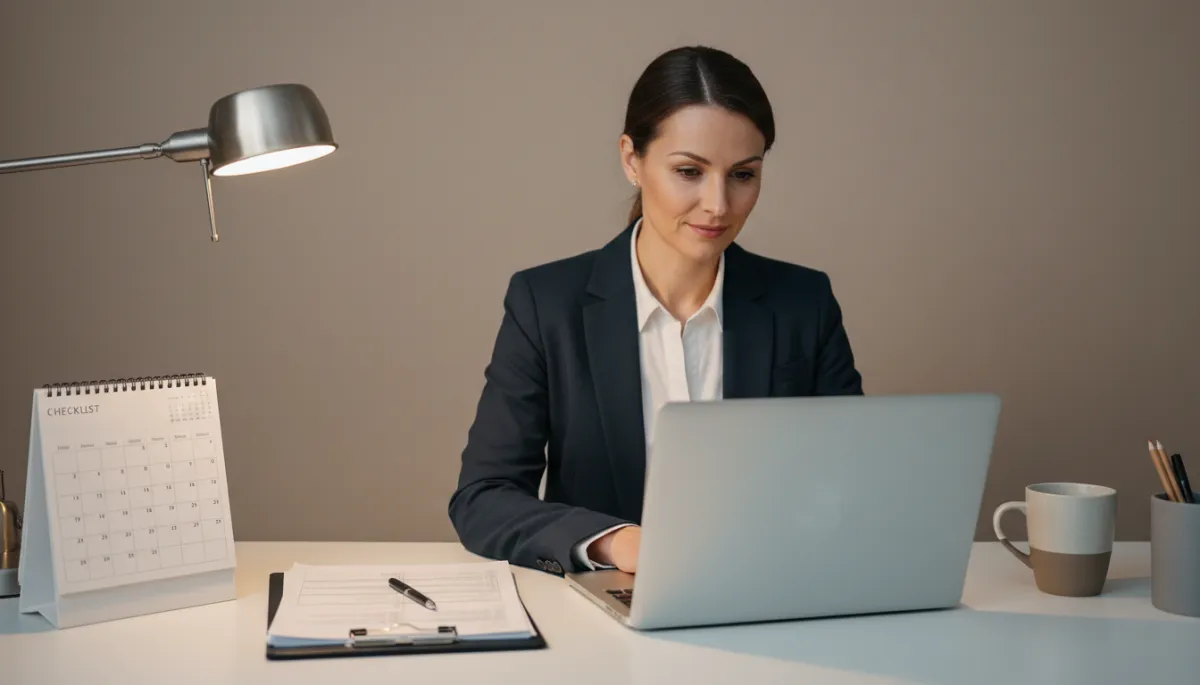 Real estate agent using a CRM and checklists to manage business systems