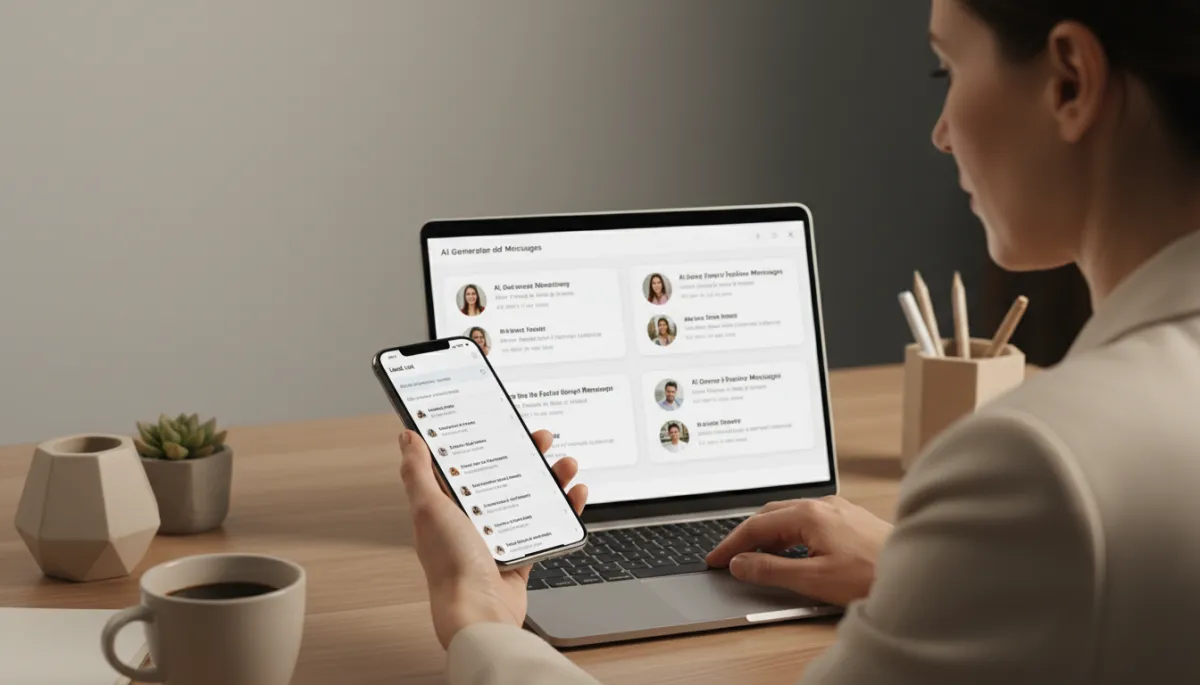 Real estate agent using mobile app and AI tools to manage leads