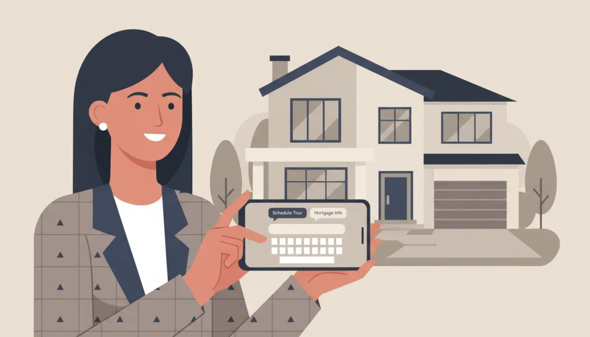 Real estate agent using a mobile app to send personalized SMS with AI suggestions