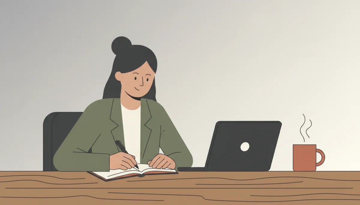 Professional writing a list of contacts to engage during a slow economy
