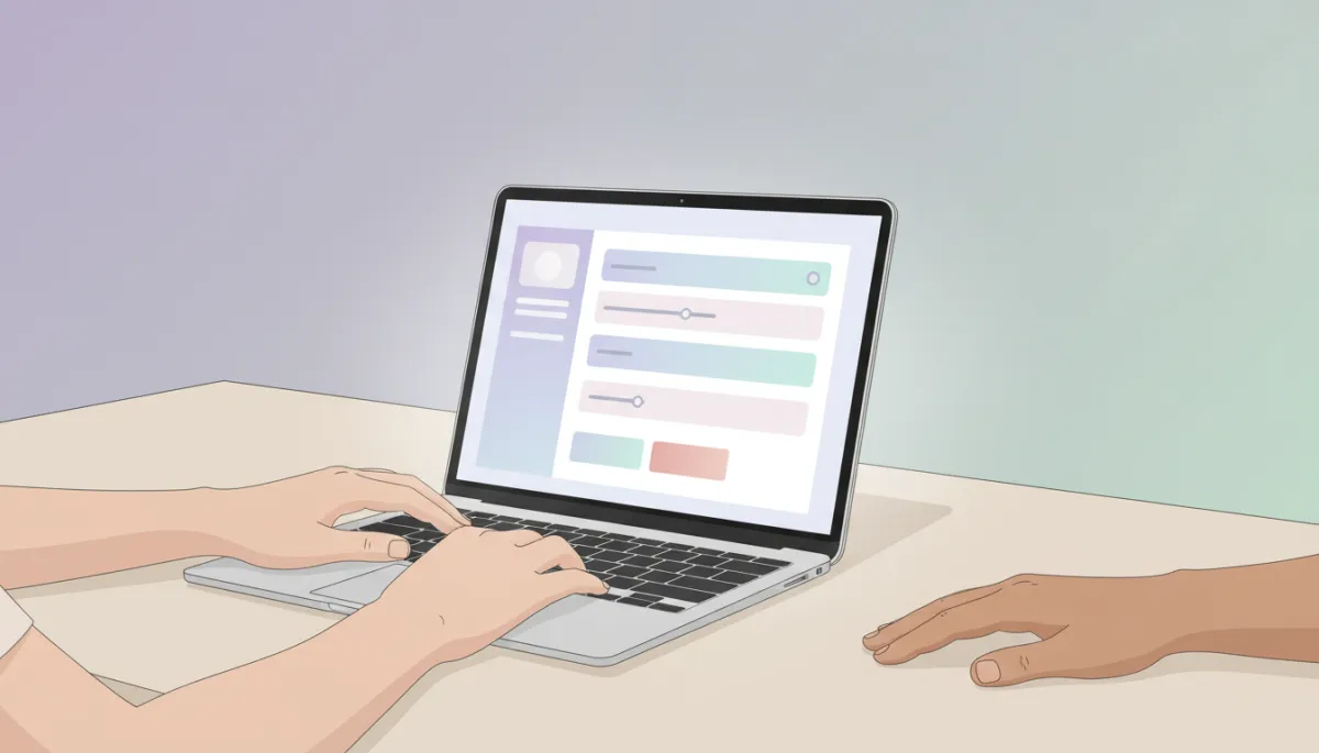 Student completing a weekly reflection report on a laptop
