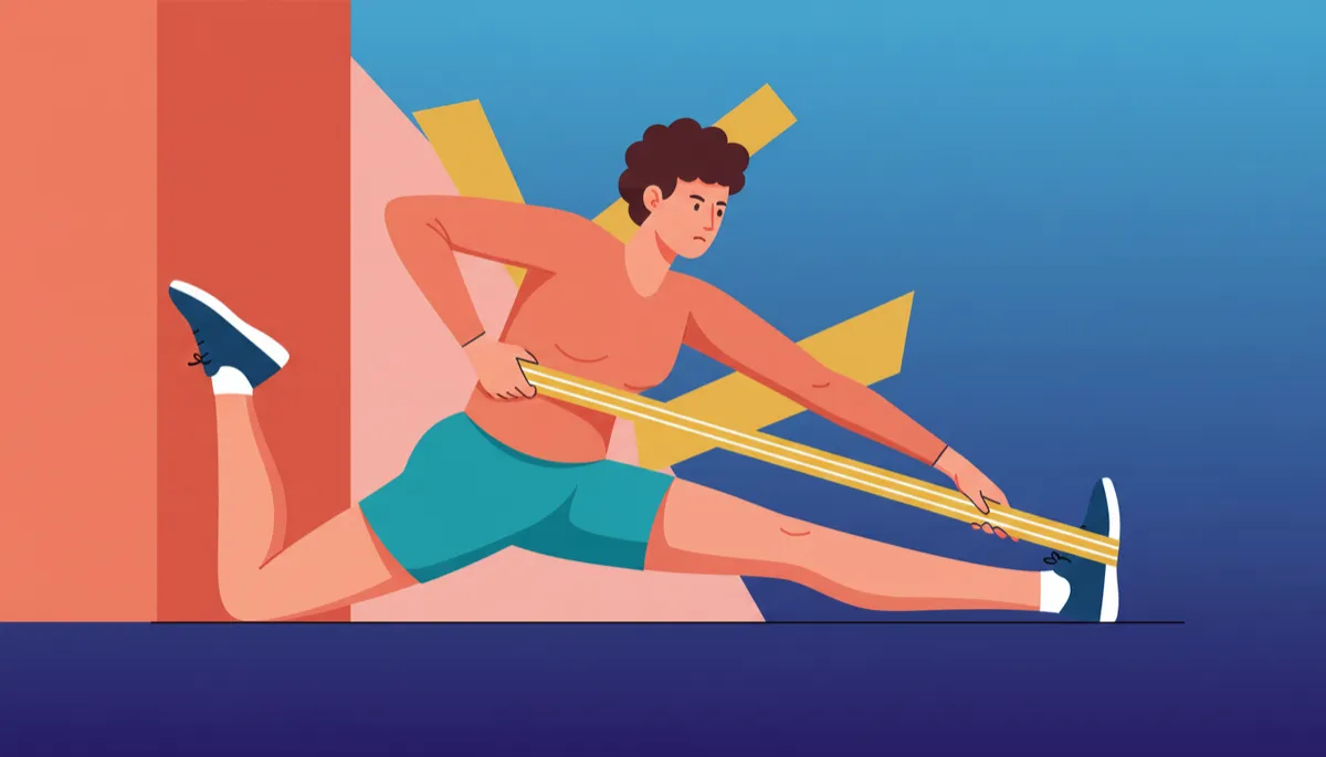 Illustration of gentle stretching routines for the legs and knees Illustration of gentle stretching routines for the legs and knees