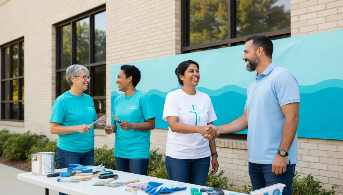 Returning citizen serving alongside community volunteers after release