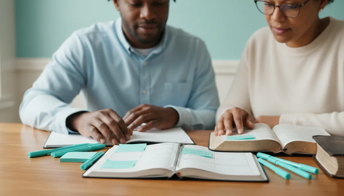 Mentor and returning citizen planning a structured daily routine together