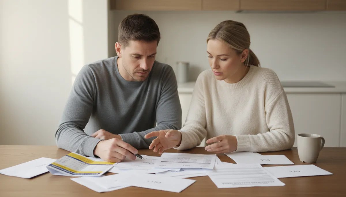 Returning citizen and family reviewing transportation costs and bills