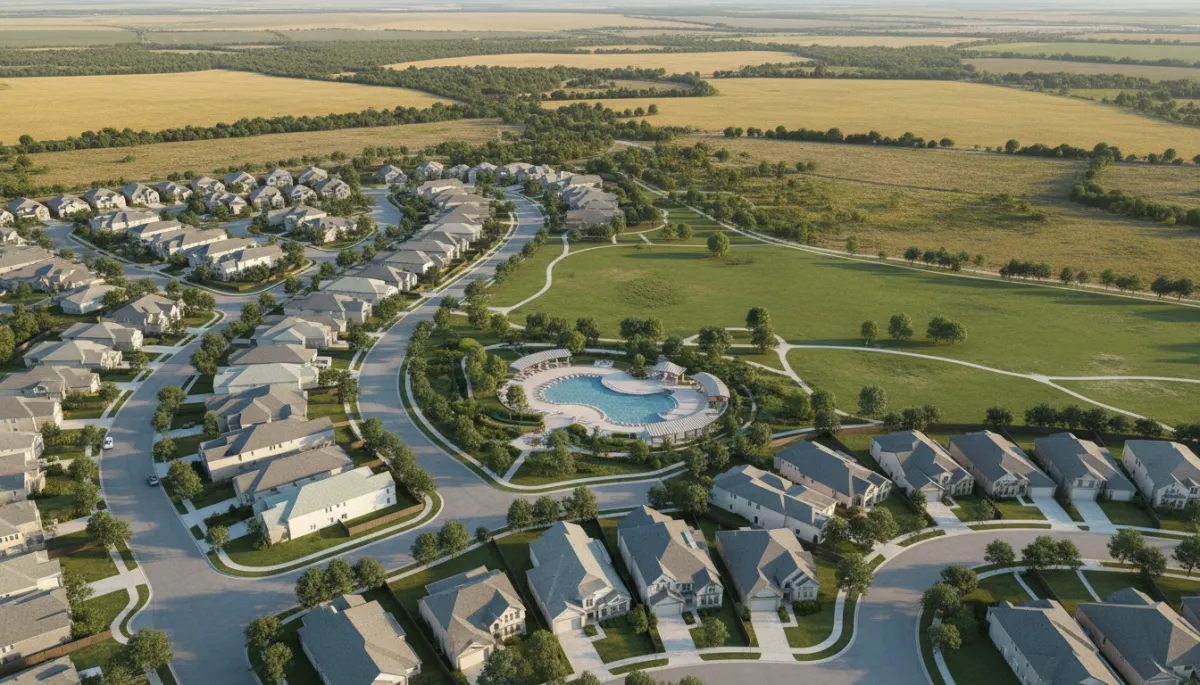Aerial view of a planned residential community in Argyle Texas Aerial view of a planned residential community in Argyle Texas