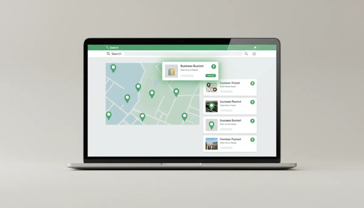 Local search results page showing small businesses in map listings