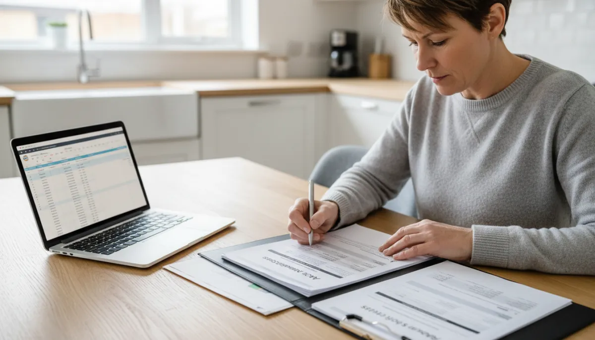 Homeowner comparing AC installation quotes and rebate offers