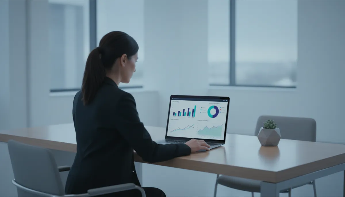 Practice manager reviewing AI reception analytics and revenue recovery metrics