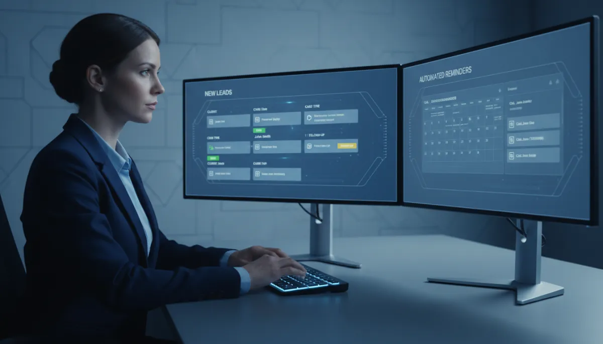 Paralegal using an AI intake dashboard to manage and organize legal leads