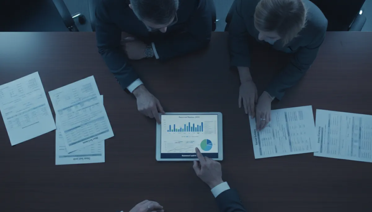 Attorneys reviewing revenue recovery and intake performance reports