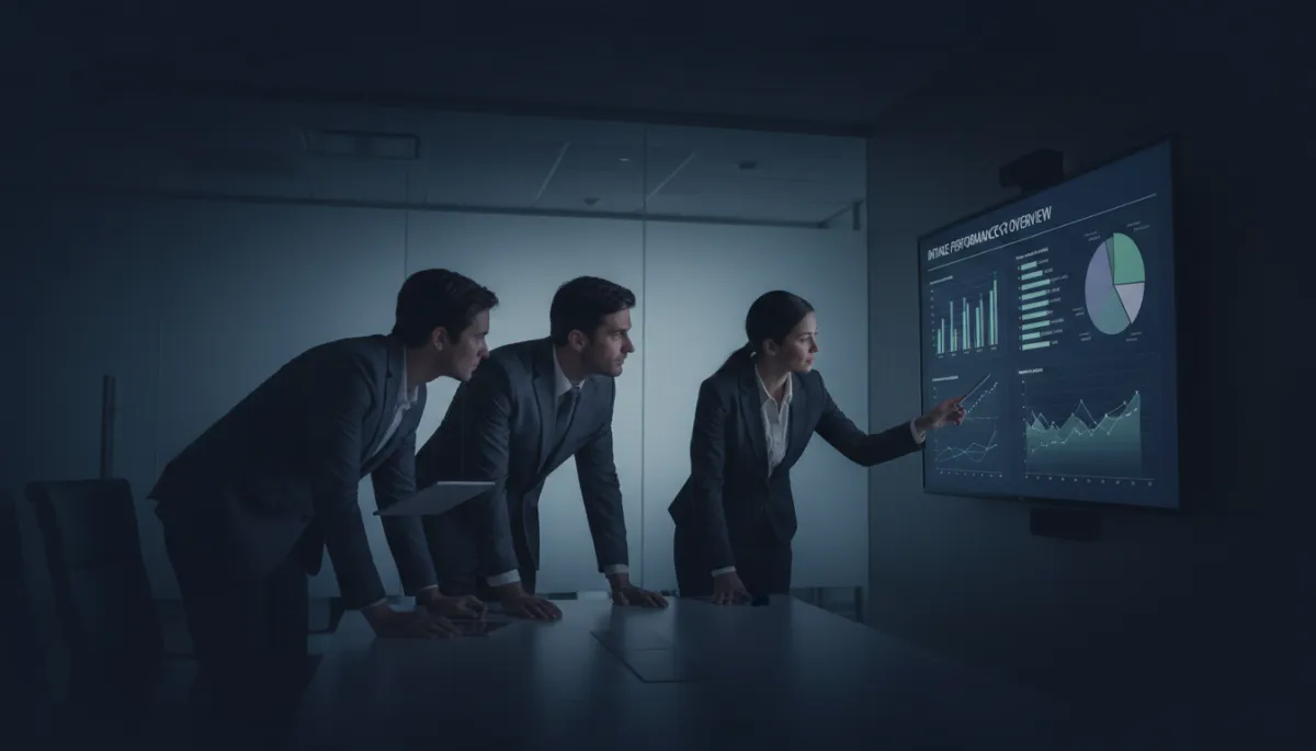 Law firm team reviewing performance reports from an after-hours intake platform