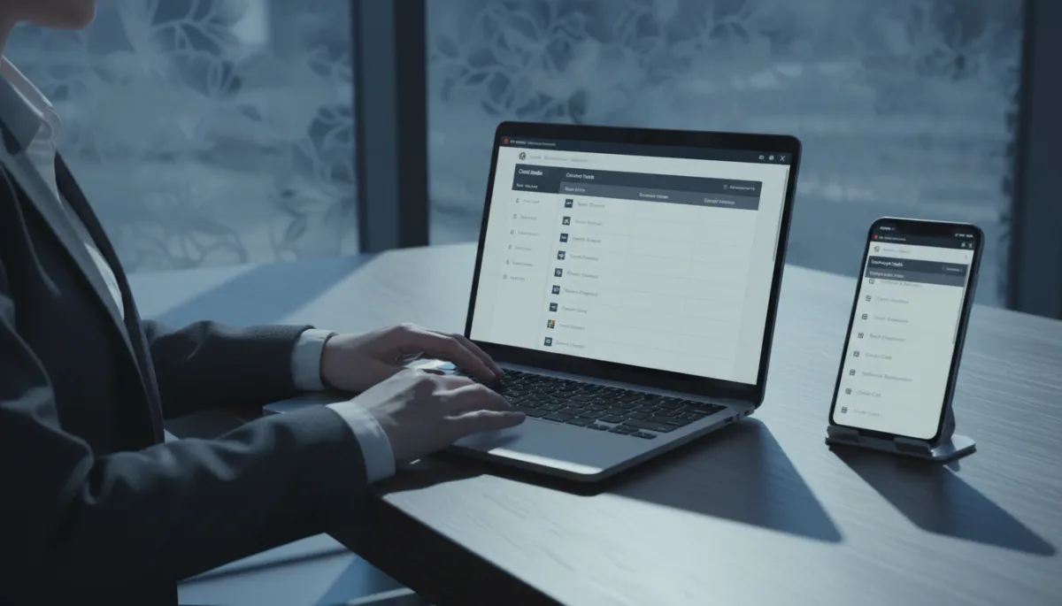 Paralegal managing client intake and follow-up tasks on a digital dashboard