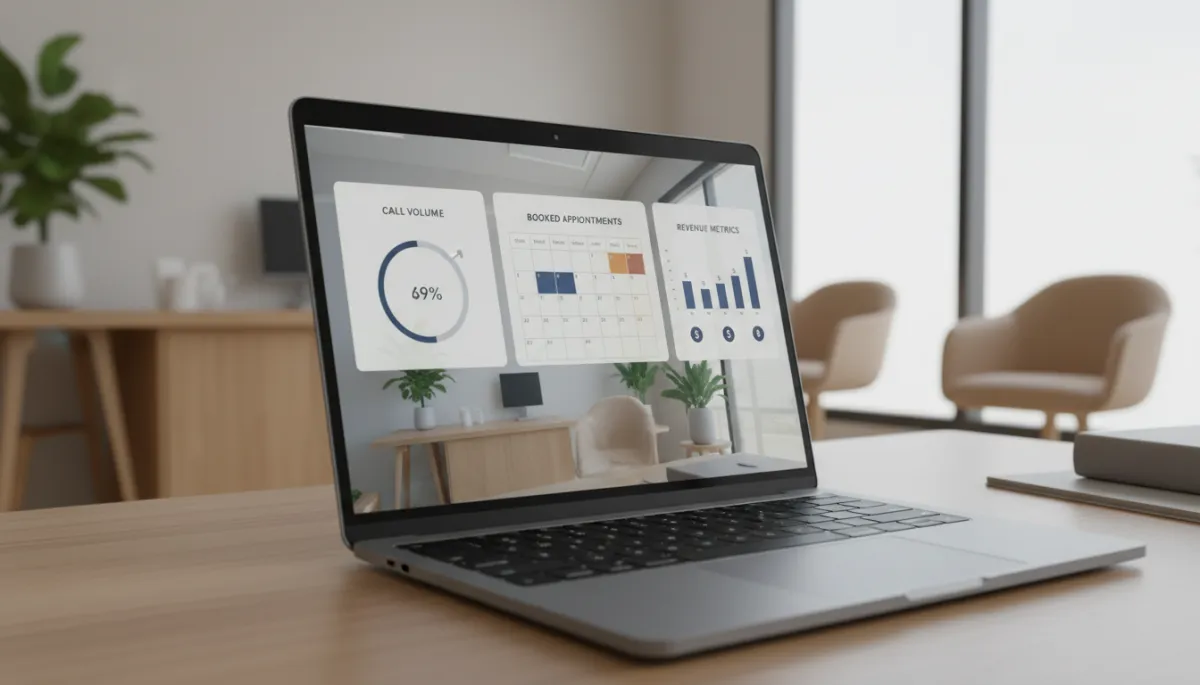 Professional analytics dashboard tracking chiropractic clinic calls and revenue