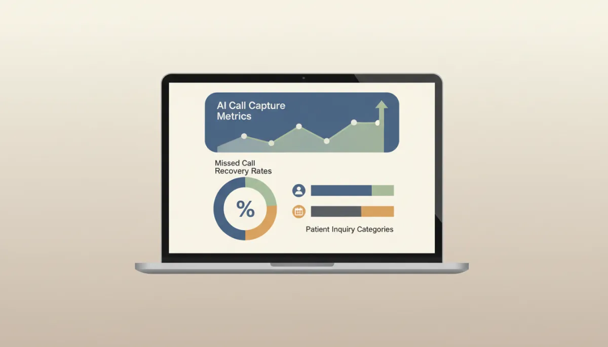 Analytics dashboard displaying AI call capture and patient inquiry metrics for a rehab practice