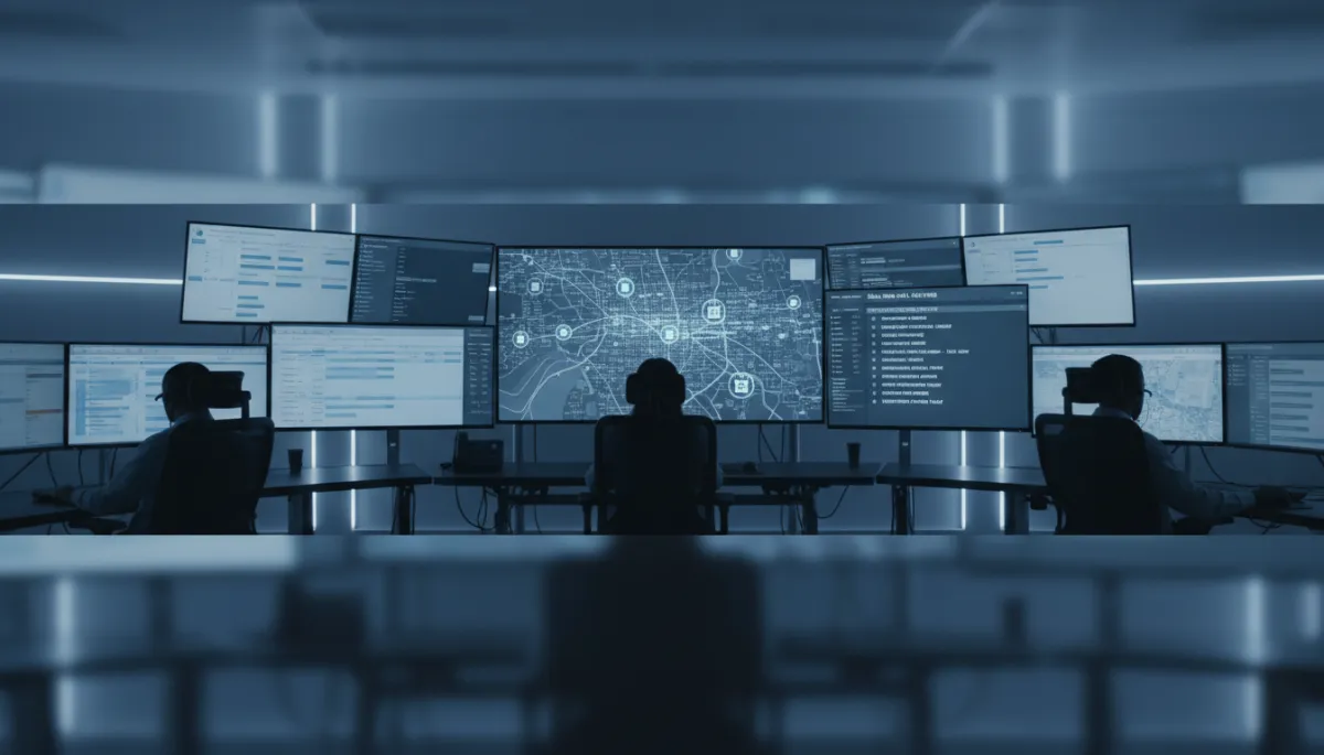 Home service dispatch room with integrated AI call routing and maps
