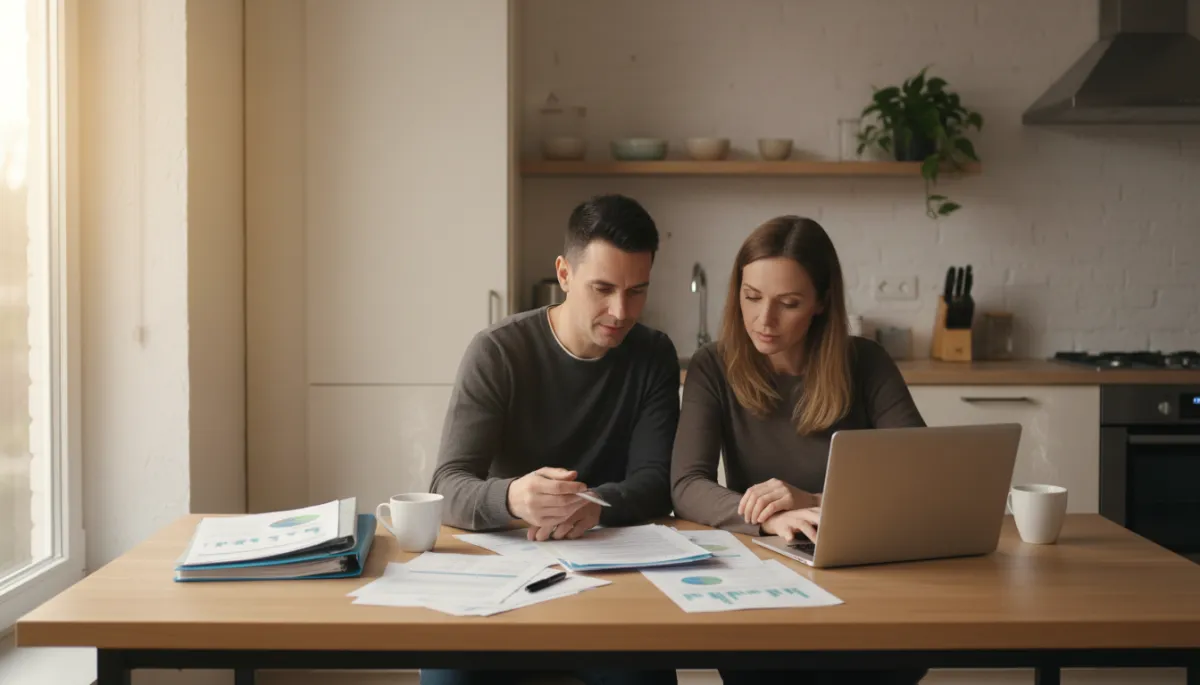 Couple reviewing insurance papers