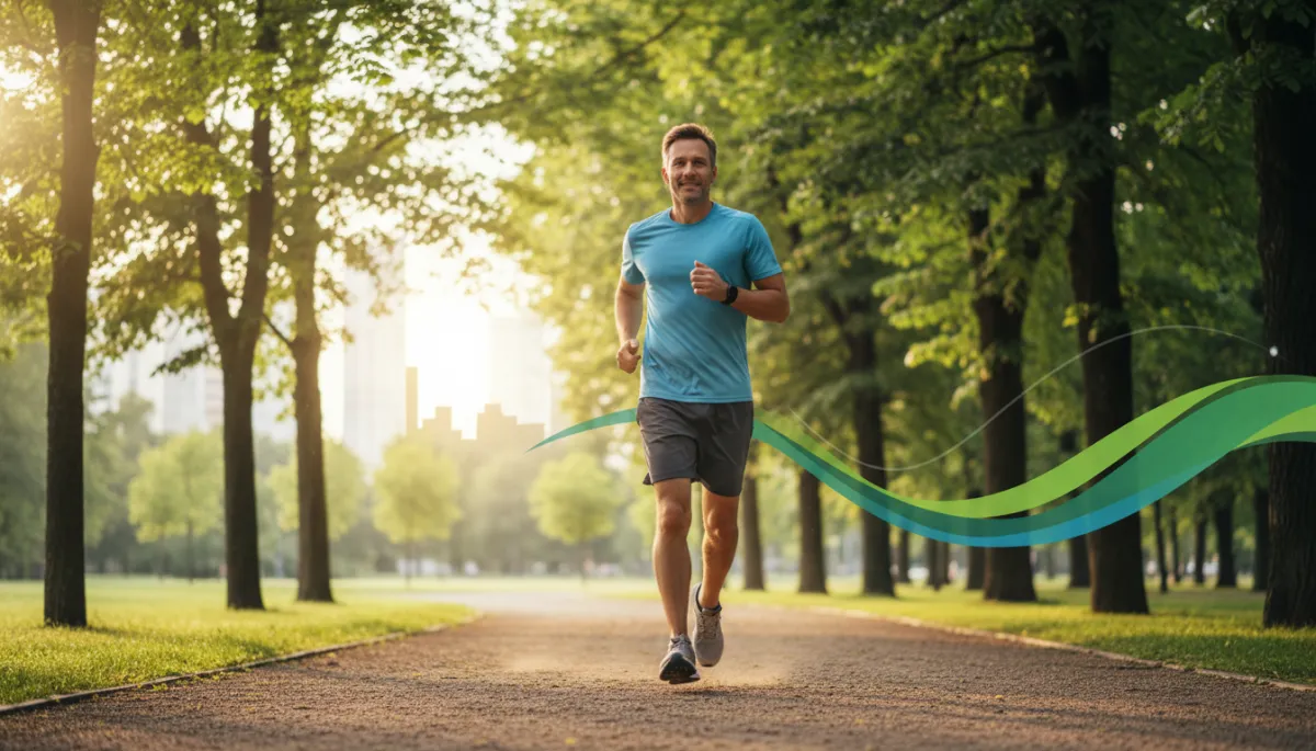 Man jogging in park