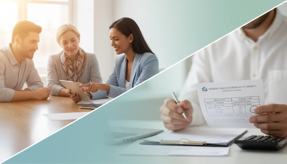 Person reviewing medical bills and healthcare plan documents