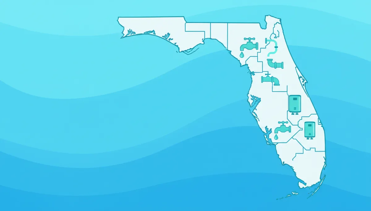 Illustrated map highlighting common plumbing job costs in Lee and Collier Counties Illustrated map highlighting common plumbing job costs in Lee and Collier Counties