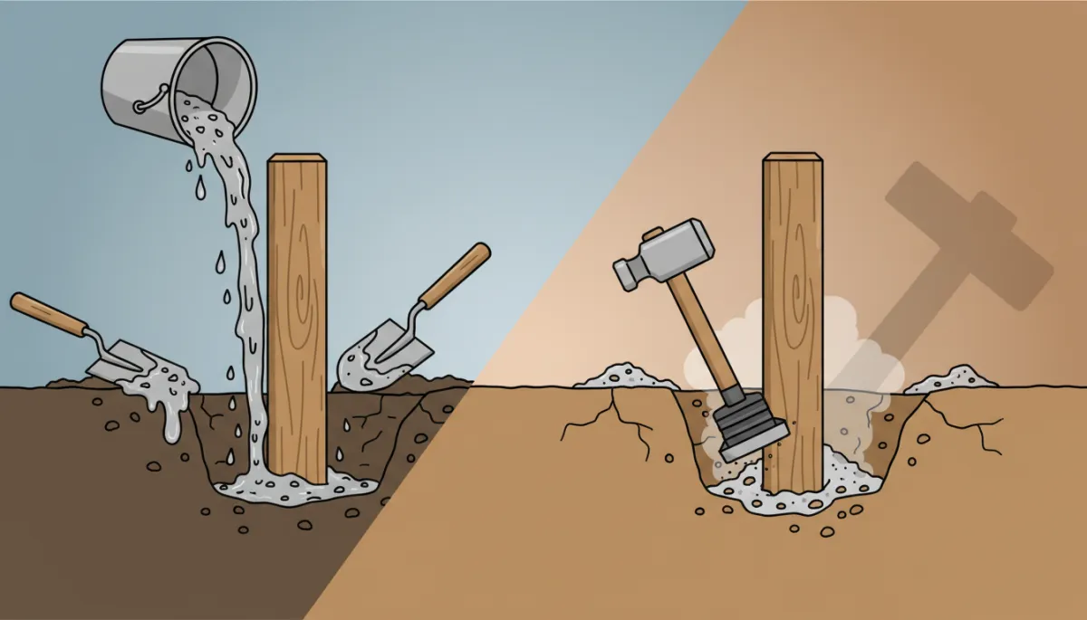Wet vs Dry Packing Concrete for Fence Posts
