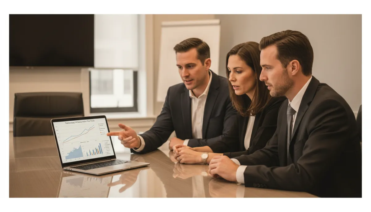 Alexander Wilson explaining Fredericksburg housing market trends to home buyers