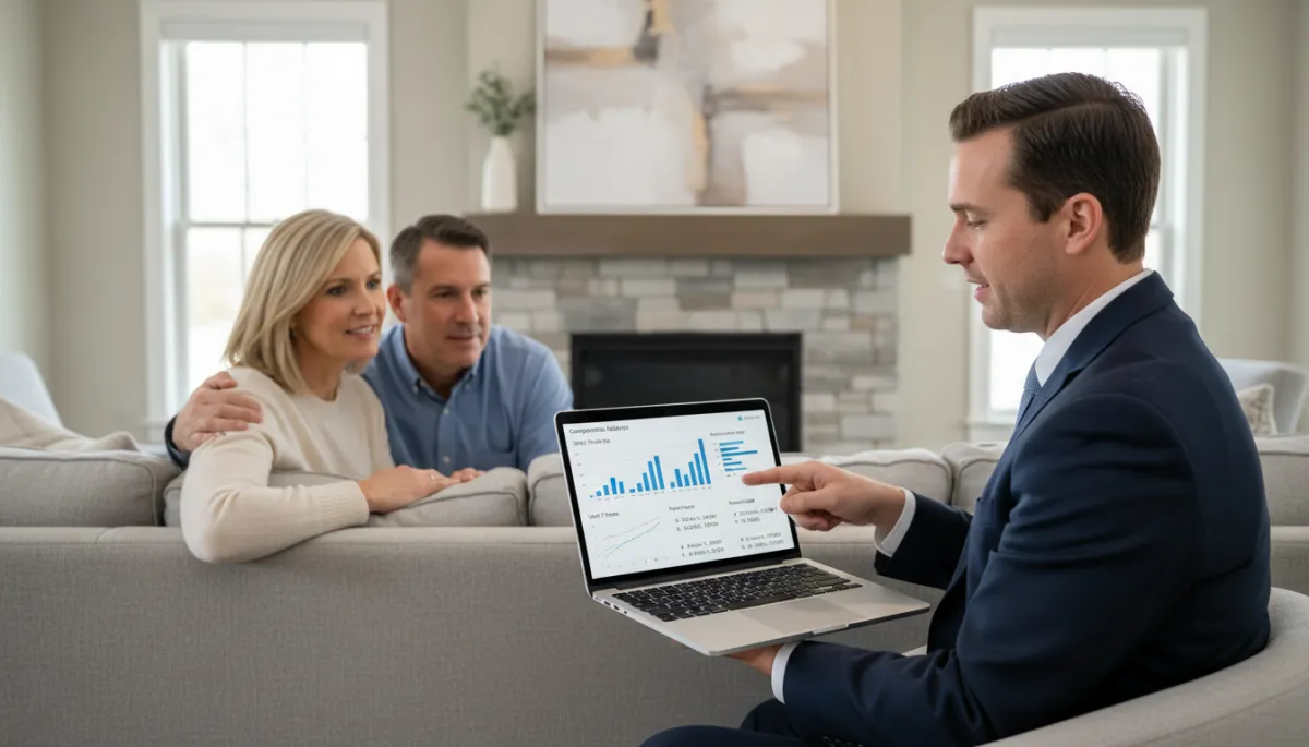 Realtor in Fredericksburg VA explaining comparative market analysis to sellers