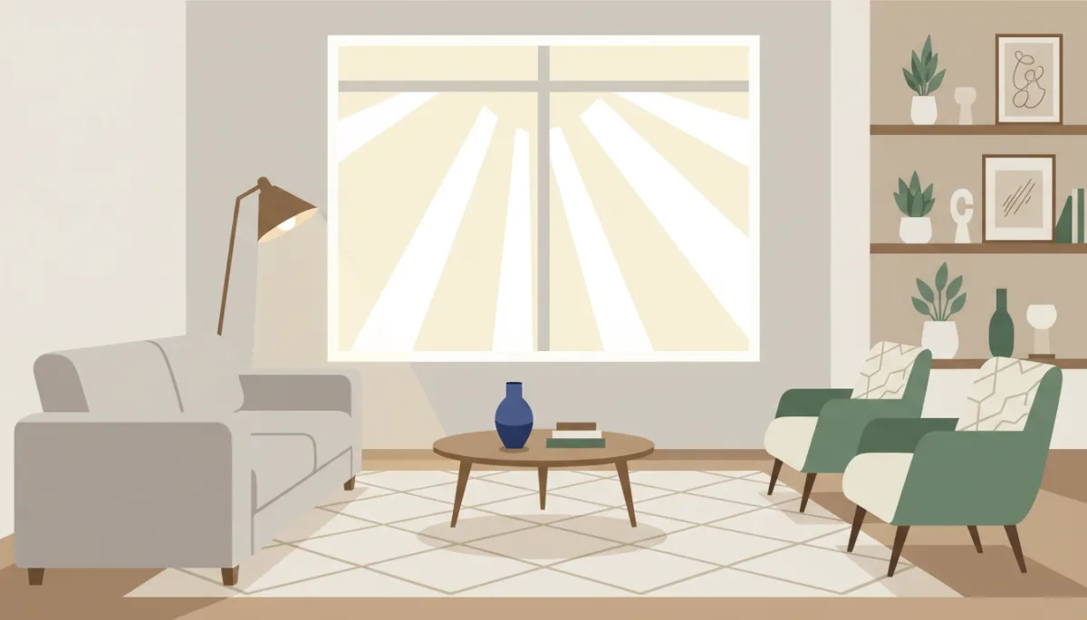 Professionally staged living room in a Spotsylvania VA home highlighting move-in-ready appeal