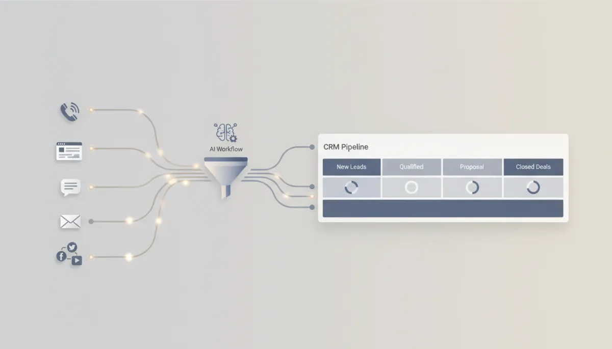 Dashboard showing multiple lead channels unified into one AI-driven pipeline
