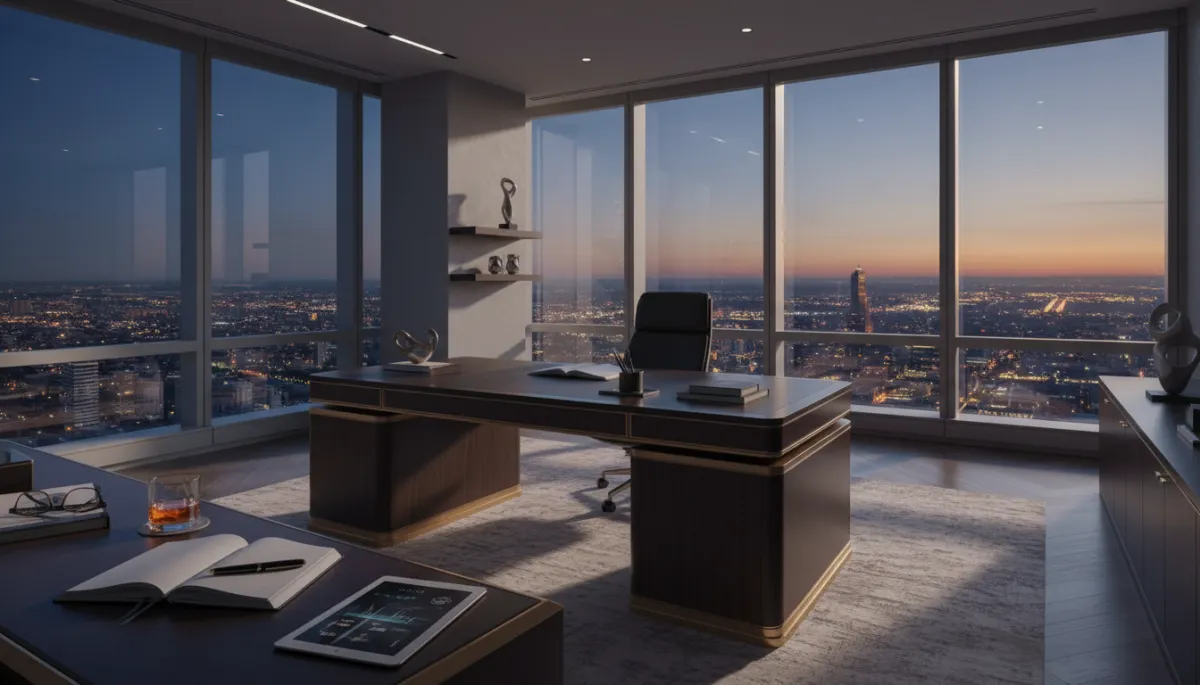 Executive in a boardroom discussing leadership strategies