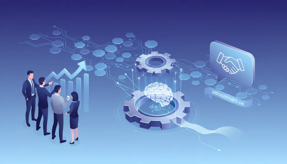 Small business owner using AI tools for marketing and automation