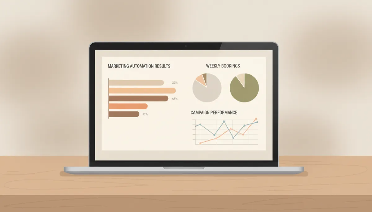 Analytics dashboard displaying results from bar marketing automation campaigns